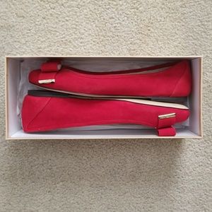 Red and Gold Michael Kors Bow Flats